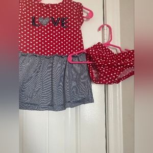 Kids dress with red bloomers
